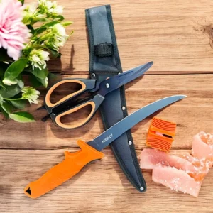 Fish knife cutting board set 3