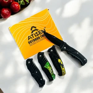 Black and green knife